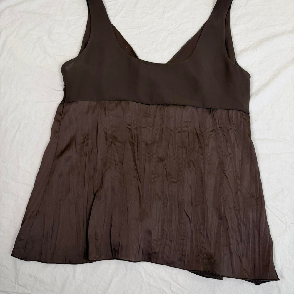 Vintage y2k Bandolino brown & pink floral embroidered design babydoll fairy top - Picture 8 of 8